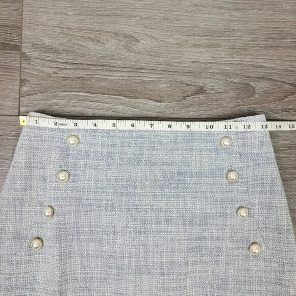 𝅺generation Love Blue & White Tweed Linen Adi Mini Skirt Size XS - Picture 12 of 16